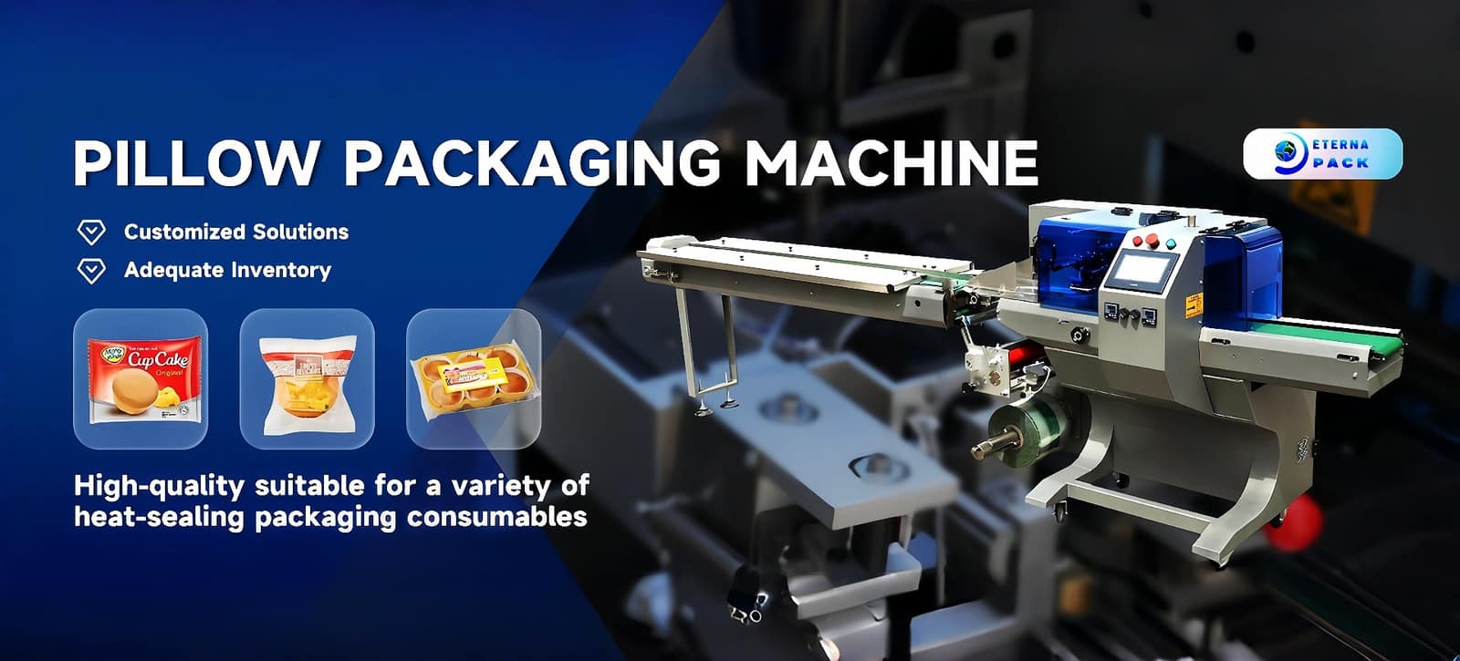 High-Speed Horizontal Pillow Packaging Machine (Up-Film Automatic Type)
Core Selling Points: Easy To Operate, High-Accuracy, Long Service Life
Key Functions: Wrapping, Sealing, Slitting, Filling, Bag Making
Main Application Fields: Food, Beverage, Commodity, Chemical, Machinery & Hardware, Apparel, Textiles, Cigarettes, Tobacco